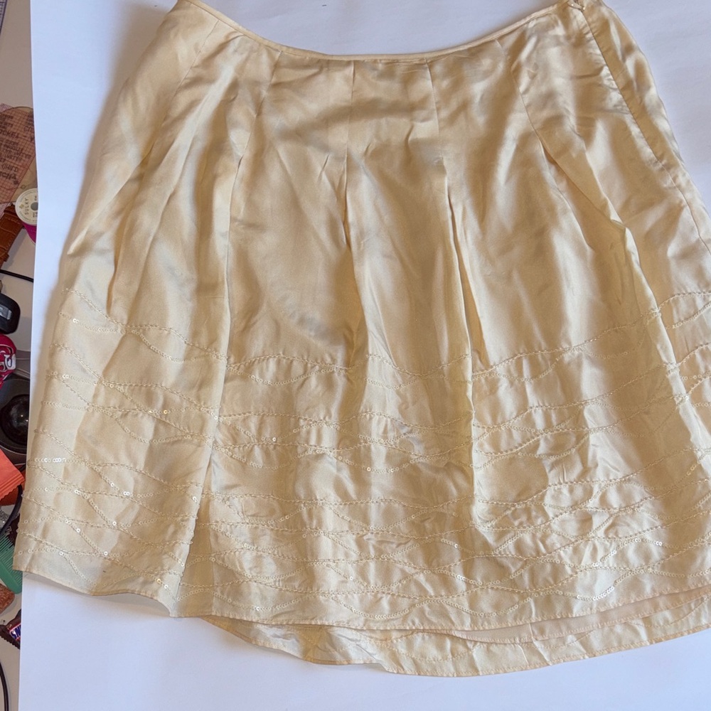 Talbots Cream A-Line Skirt